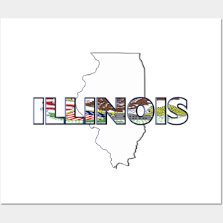 Illinois Colored State Letters Posters and Art